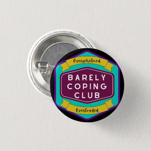 Barely Coping Club. Ronde Button 3,2 Cm (Voorkant /achterkant)