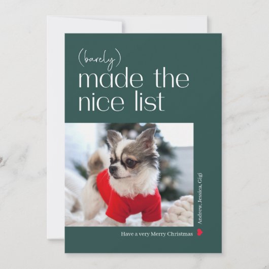 Barely Made It Bewerkbare Kleur Vakantiefotokaart Feestdagenkaart (Voorkant)