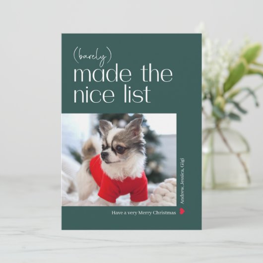 Barely Made It Bewerkbare Kleur Vakantiefotokaart Feestdagenkaart (Staand voorkant)