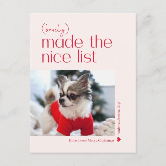Barely Made It Editable Color Holiday Postcard Feestdagenkaart (Voorkant)