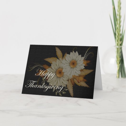 Barely There Fall Flowers :: Prettig Thanksgiving Feestdagen Kaart (Voorkant)