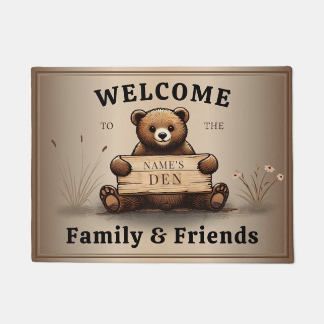 Bärengruß mit persönlichem Namensschild Familien Deurmat (Voorkant)