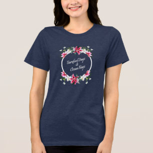 Barevoetdagen en oceaanstralen Tropische bloemen Tri-Blend Shirt