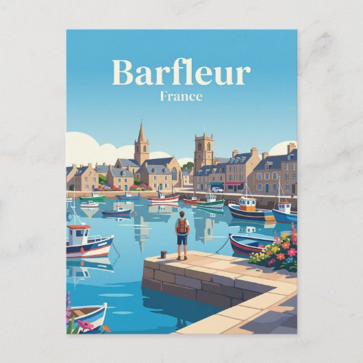 Barfleur Frankrijk Briefkaart (Voorkant)