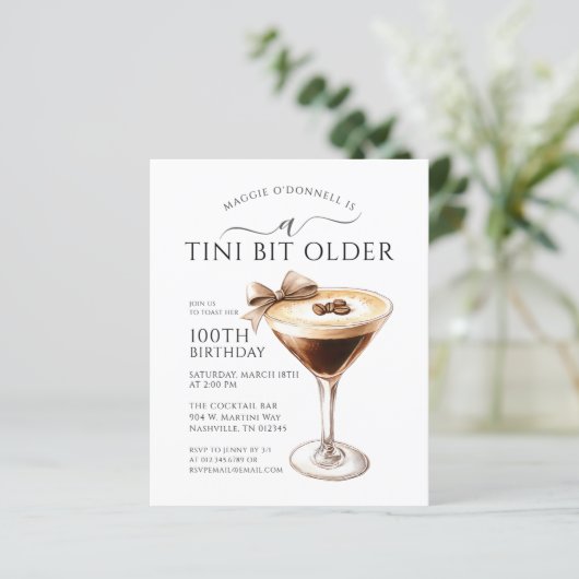 BARGAIN Tini bit Oudere Martini 100e verjaardag (Staand voorkant)