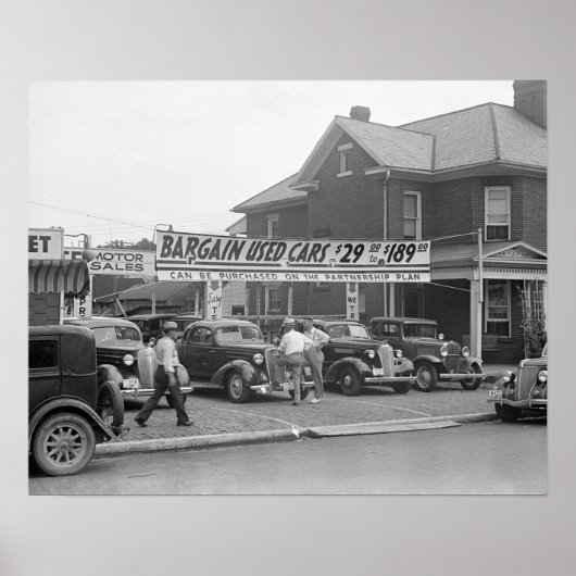 Bargain used Cars, 1938.  foto Poster (Voorkant)