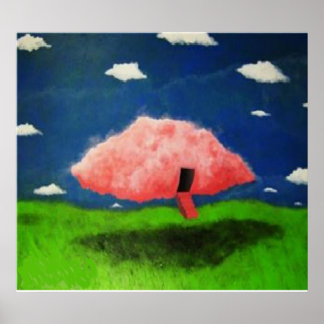 BargasArtworks roze wolken afdrukken Poster