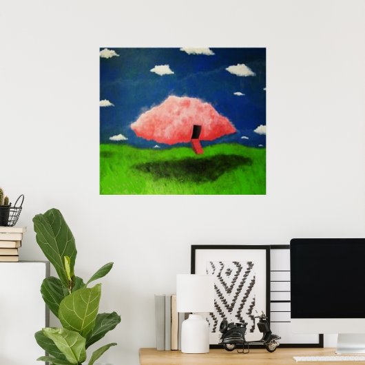 BargasArtworks roze wolken afdrukken Poster (Thuiskantoor)
