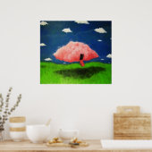BargasArtworks roze wolken afdrukken Poster (Keuken)
