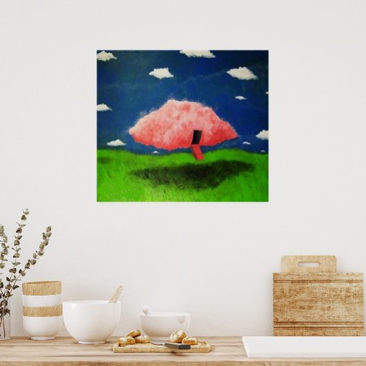 BargasArtworks roze wolken afdrukken Poster (Keuken)