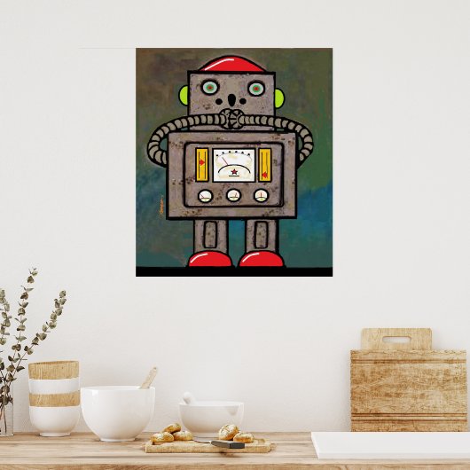 BargasKunstwerken met hoge robotarruk Poster (Keuken)
