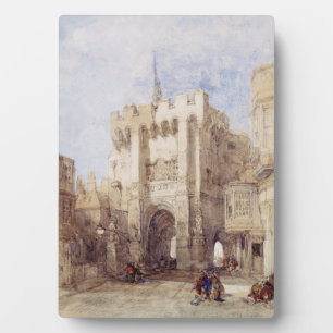 Bargate poortgebouw in Southampton City Fotoplaat