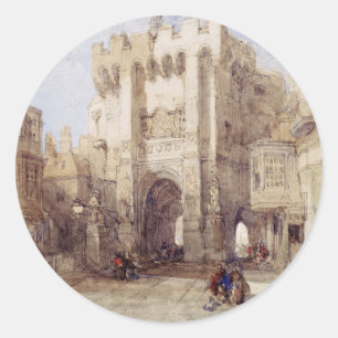 Bargate poortgebouw in Southampton City Ronde Sticker