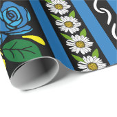 Barge Narrowboat Folk Art Roses Pattern Cadeaupapier (Rol Hoek)