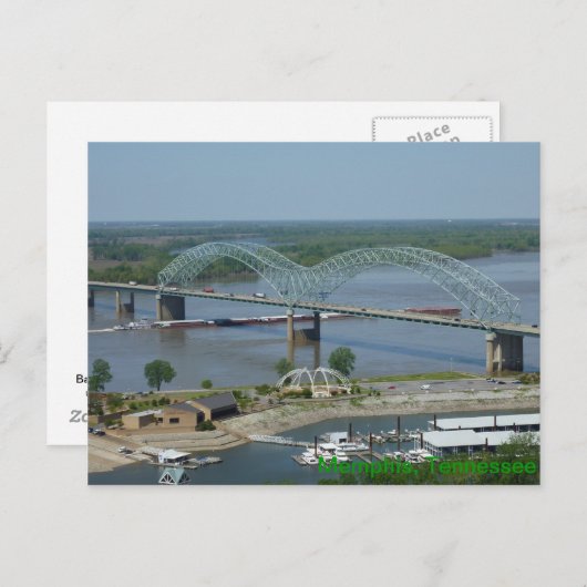 Barge op het briefkaart van de Mississippi (Voorkant / Achterkant)