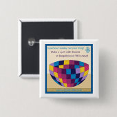 Bargello Bowl Pin Vierkante Button 5,1 Cm (Voorkant /achterkant)