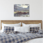 Barges op de Stour met Dedham Church in Dist Canvas Afdruk (Insitu (Slaapkamer))