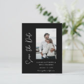 Bargin-foto en -handtypografie Sla de datum zwart  (Staand voorkant)