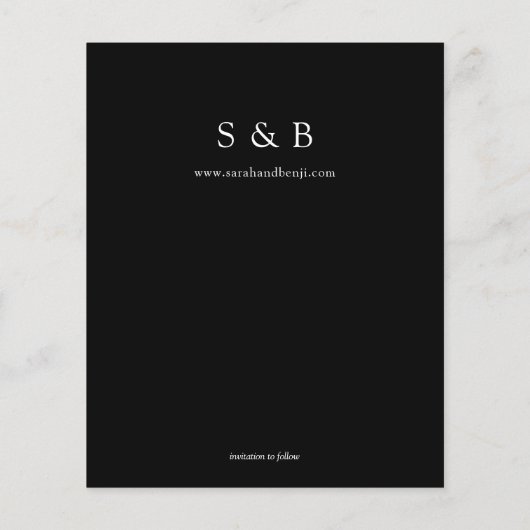 Bargin foto & Typografie Save the Date Black 4 (Achterkant)