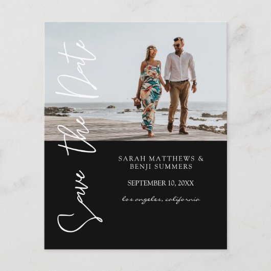 Bargin foto & Typografie Save the Date Black 4 (Voorkant)