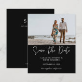 Bargin foto & Typografie Save the Date Black H (Voorkant / Achterkant)