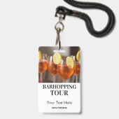 Barhoppen Stad Bars Tour Foto & Logo Badge (Voorzijde met lanyard)