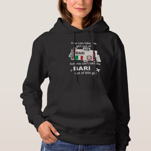 Bari Boarding Pass Bari Girl Bari Hoodie (Voorkant)
