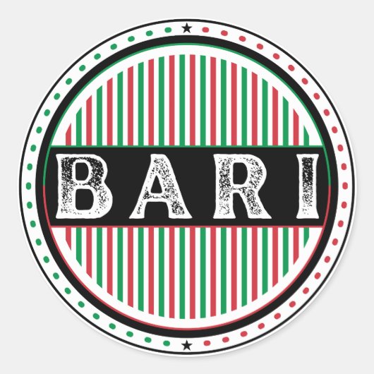 Bari City Pride Embleem – Italiaanse identiteit Ronde Sticker (Voorkant)