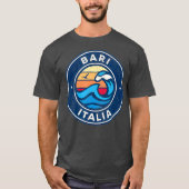 Bari Italiaans  ontwerp van geluidsgolven T-shirt (Voorkant)