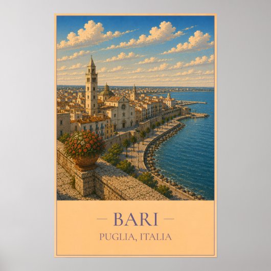 Bari, Italië – Oude Reisposter Poster (Voorkant)