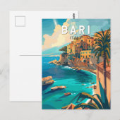 Bari Italië Reizen Kunst Vintage Briefkaart (Voorkant / Achterkant)