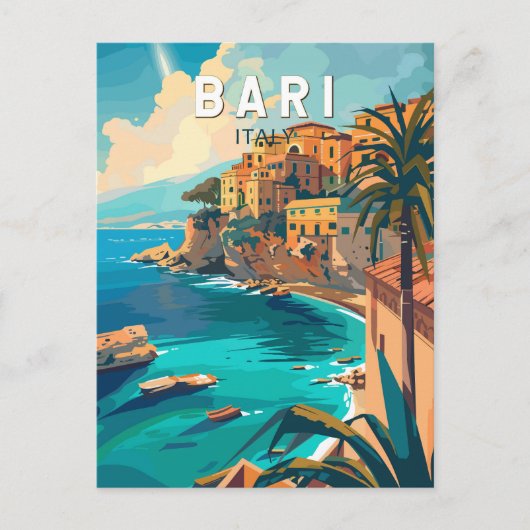 Bari Italië Reizen Kunst Vintage Briefkaart (Voorkant)