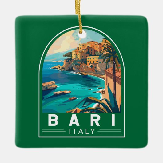 Bari Italië Reizen Kunst Vintage Keramisch Ornament (Voorkant)