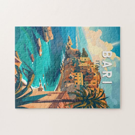 Bari Italië Reizen Kunst Vintage Legpuzzel (Horizontaal)