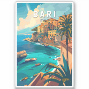 Bari Italië Reizen Kunst Vintage Sticker