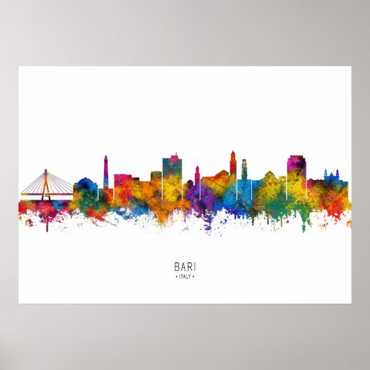 Bari Italy Skyline Poster (Voorkant)