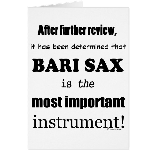 Bari Sax belangrijkste instrument (Voorkant)