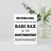 Bari Sax belangrijkste instrument Briefkaart (Staand voorkant)