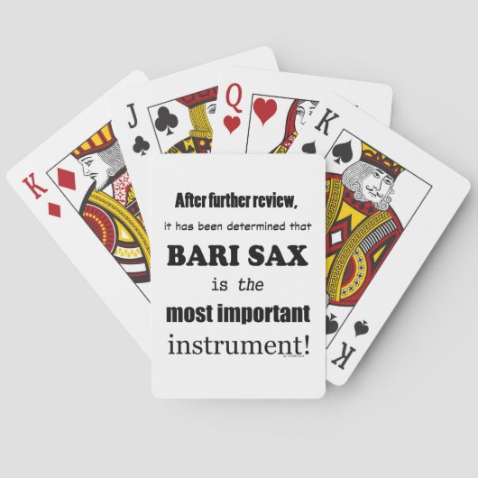 Bari Sax belangrijkste instrument Pokerkaarten (Achterkant)