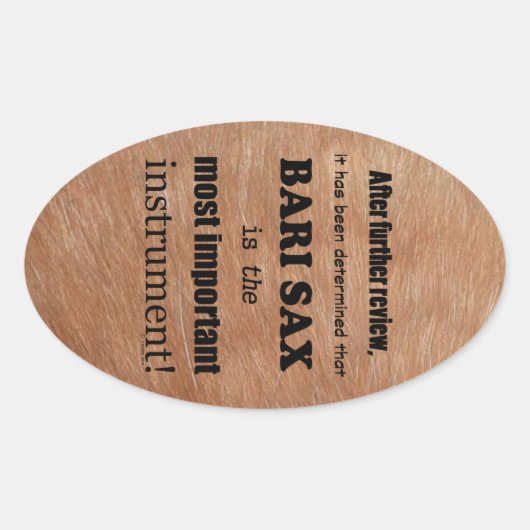 Bari Sax Belangrijkste Ovaal Sticker instrument (Voorkant)