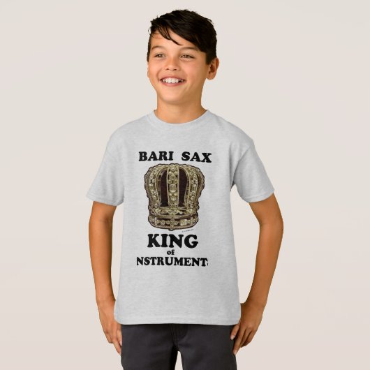 Bari Sax King of Instruments T-shirt (Voorkant volledig)