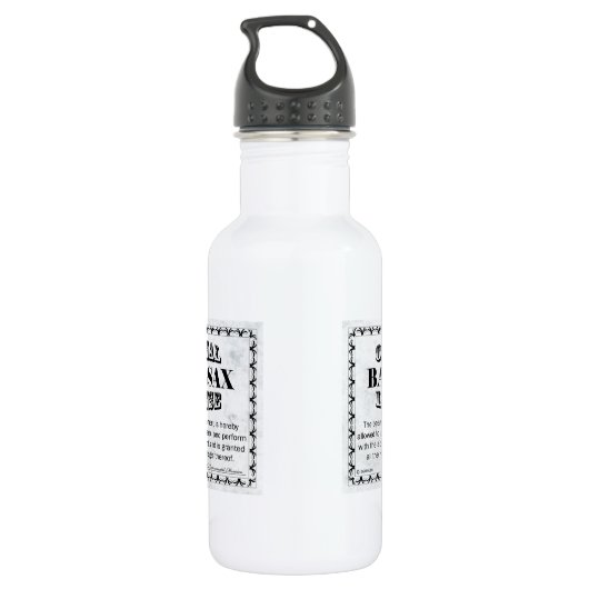 Bari Sax Licence Water Bottle Waterfles (Achterkant)