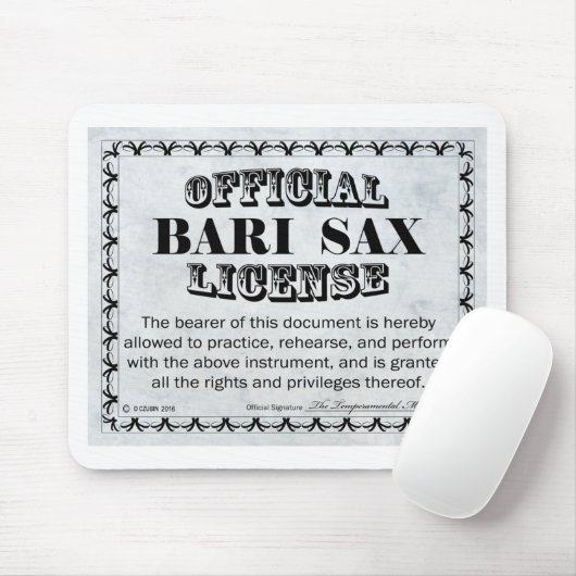 Bari Sax-licentie Muismat (Met muis)