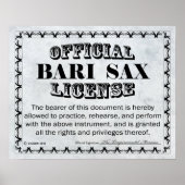 Bari Sax-licentie Poster (Voorkant)