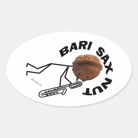 Bari Sax Nut Ovale Sticker (Voorkant)