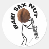 Bari Sax Nut Ronde Sticker (Voorkant)