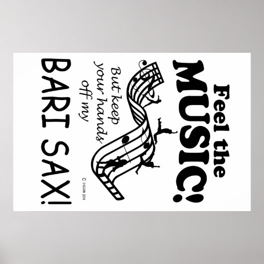 Bari Sax voelt de muziek Poster (Voorkant)