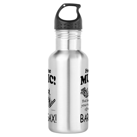 Bari Sax voelt de muziek Waterfles (Voorkant)