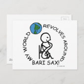 Bari Sax - Wereld draait rond Briefkaart (Voorkant / Achterkant)