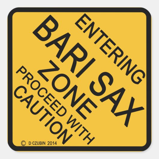 Bari Sax Zone Vierkante Sticker (Voorkant)